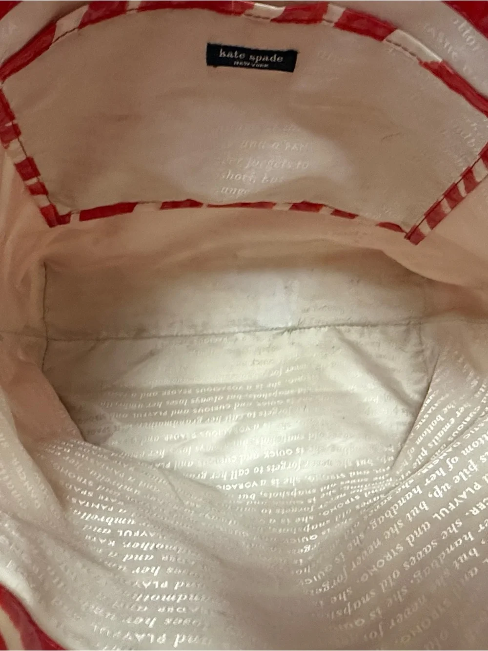 kate spade Daycation Bon Shopper Red and White Zebra-Print Tote